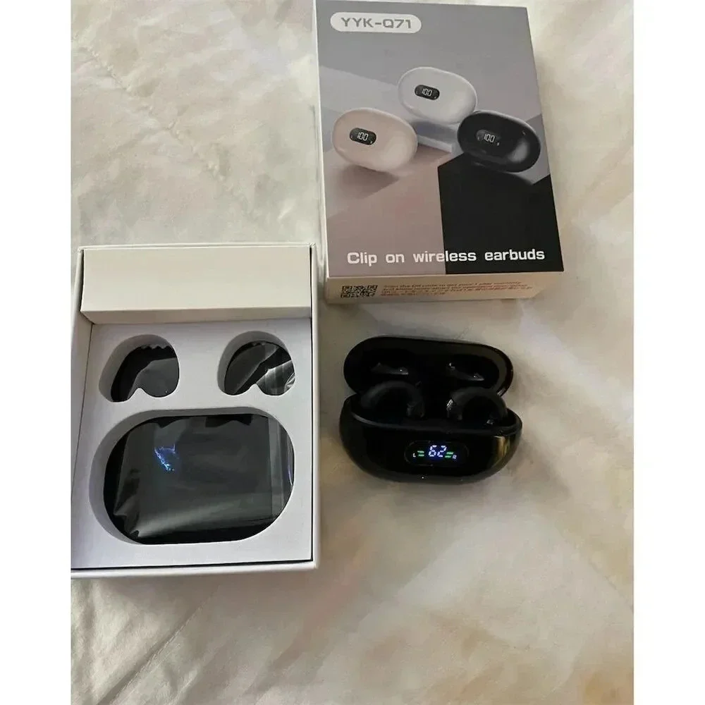 Willed Clip-On Wireless Earbuds Bluetooth 5.3 IPX4 Waterproof Black - Picture 1 of 10